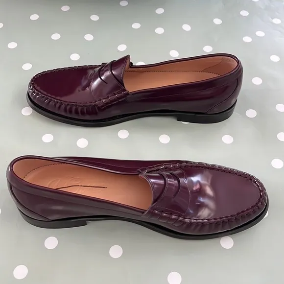 J. Crew Winona penny loafers in spazzolato leather BA190 Red 10.5 shoes