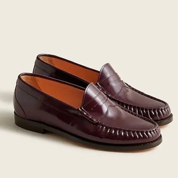 J. Crew Winona penny loafers in spazzolato leather BA190 Red 10.5 shoes