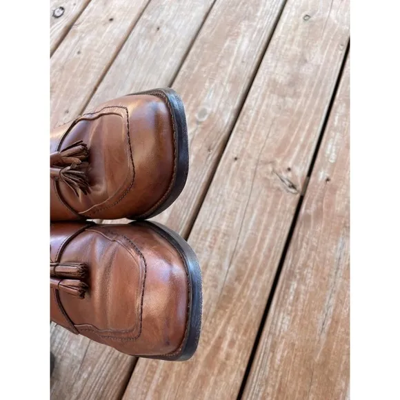 J. Murphy by Johnston &amp; Murphy Men's Loafers Tassel Slip On Cognac Shoes Size 11