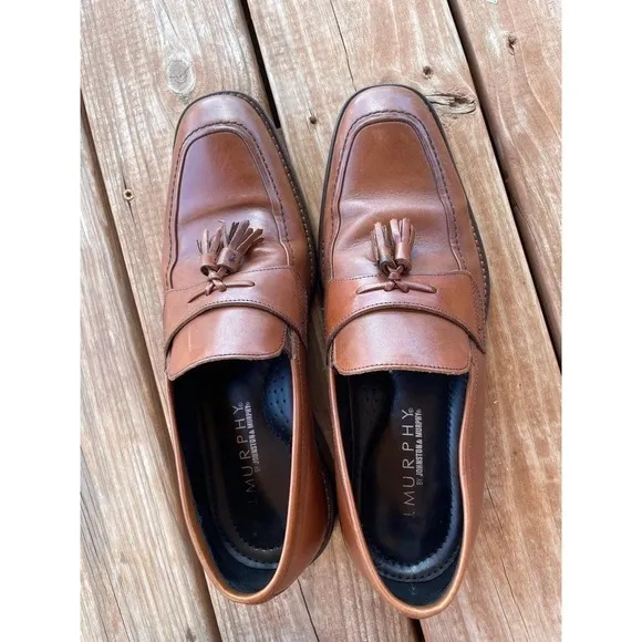 J. Murphy by Johnston &amp; Murphy Men's Loafers Tassel Slip On Cognac Shoes Size 11
