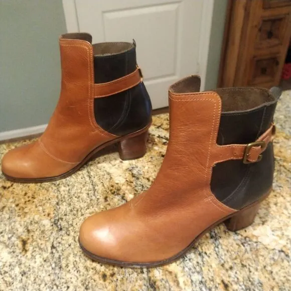 J Shoes Leather Hardwick Boots Booties Size 8 Anthropologie