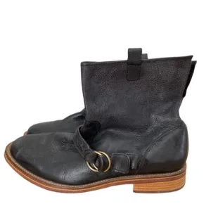 J SHOES  Taylor Boots Black Leather Buckle Rings Size 9