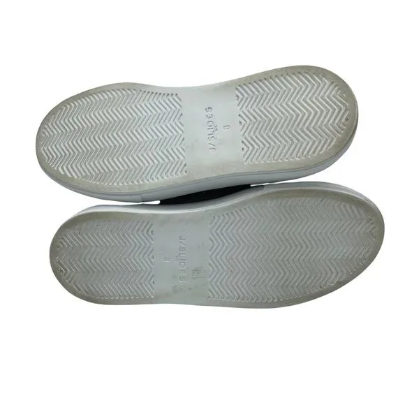 J Slides NYC Ariana Platform Sneakers Faux Snakeskin Croc Pattern Gray Size 8