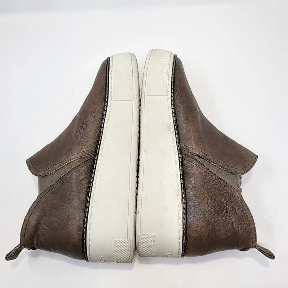 J Slides NYC Womens Mika Brown Leather Platform Slip On Sneakers Size 9 M Ankle
