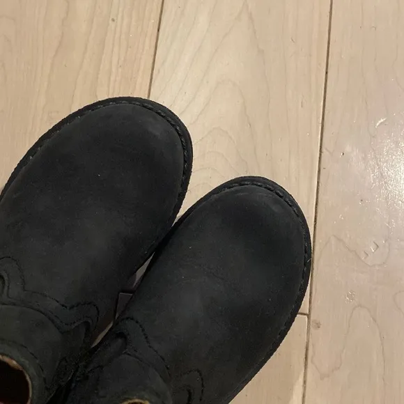 Jacadi paris black genuine leather made in Portugal boots 27