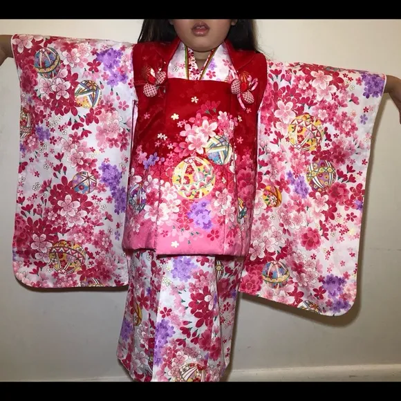 Japanese girls Kimono 7 pieces set 3T-4T