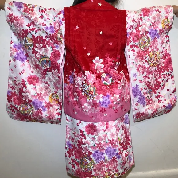 Japanese girls Kimono 7 pieces set 3T-4T