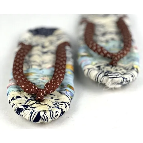 Japanese Handmade Thong Sandals 5 Nuno Zori Slippers Woven Cloth Cotton Footwear