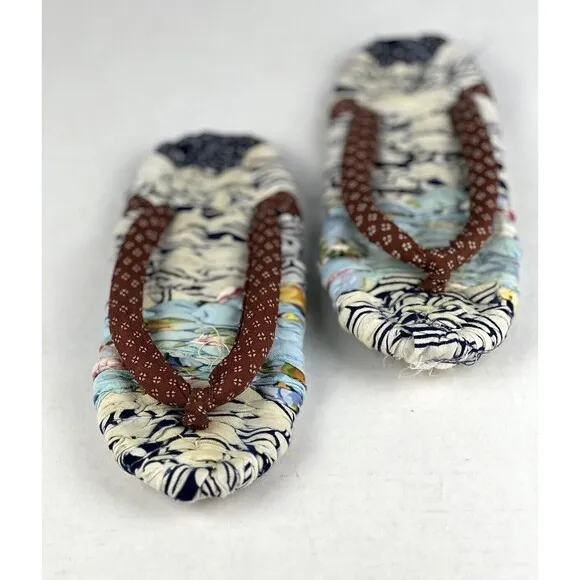 Japanese Handmade Thong Sandals 5 Nuno Zori Slippers Woven Cloth Cotton Footwear