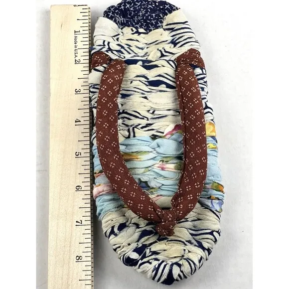 Japanese Handmade Thong Sandals 5 Nuno Zori Slippers Woven Cloth Cotton Footwear