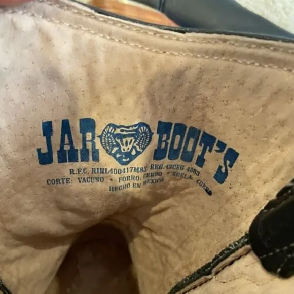 JAR Boot’s Men’s Western Cowboy Leather Boots Cross Size 24 Men 5 US Style 7469
