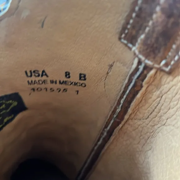 JB Dillon Brown Western leather Cowboy Boots size 8