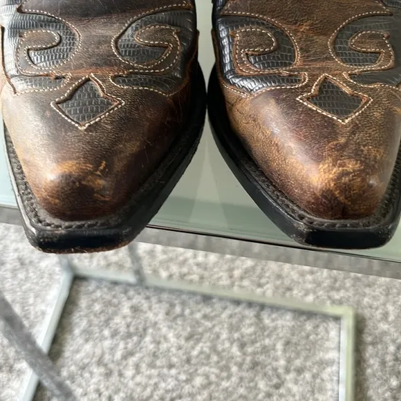 JB Dillon Brown Western leather Cowboy Boots size 8