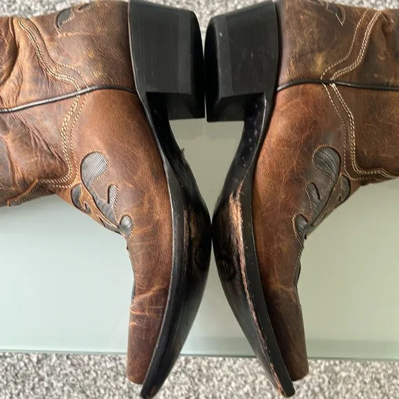 JB Dillon Brown Western leather Cowboy Boots size 8