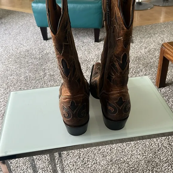 JB Dillon Brown Western leather Cowboy Boots size 8