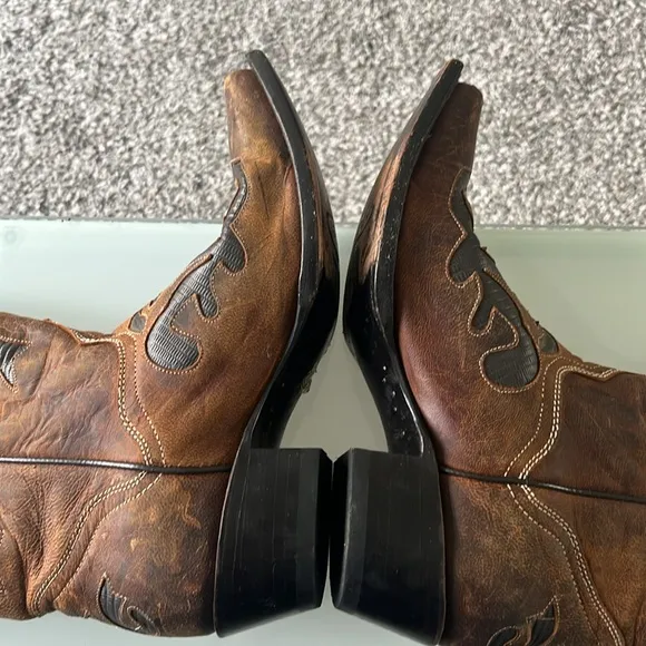 JB Dillon Brown Western leather Cowboy Boots size 8