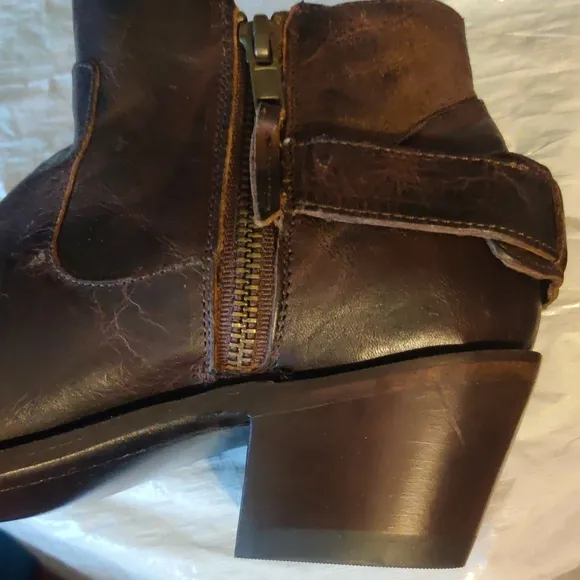 J.B. Dillon Women's Brown Western Leather Ankle Boots NWOB Size 7.5