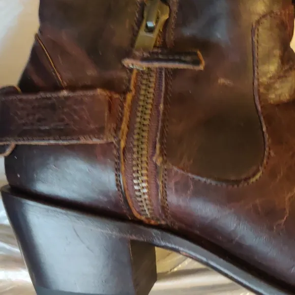 J.B. Dillon Women's Brown Western Leather Ankle Boots NWOB Size 7.5