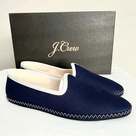 J.CREW Contrast Tipped Loafers Slippers Shoes New With Tag