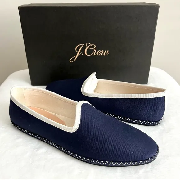 J.CREW Contrast Tipped Loafers Slippers Shoes New With Tag