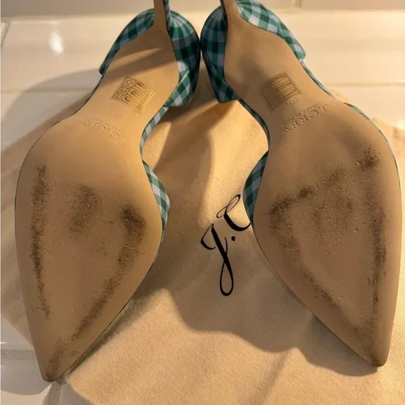 JCrew Elsie D’orsay Gingham leather pumps