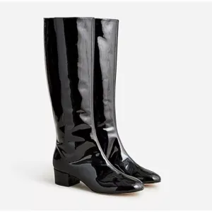 J.Crew Italian Black Patent Leather Boots