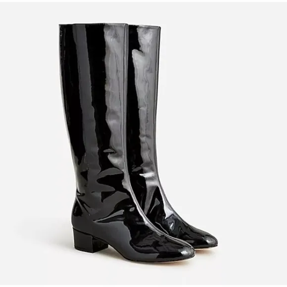 J.Crew Italian Black Patent Leather Boots