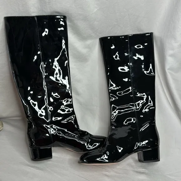 J.Crew Italian Black Patent Leather Boots