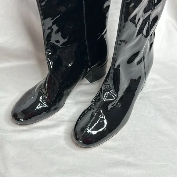J.Crew Italian Black Patent Leather Boots