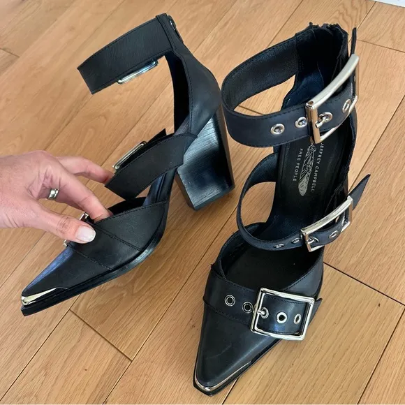 Jeffrey Campbell Free People Hendrix Emilia Pointy Toe Cutout Black Sz 8 Unworn