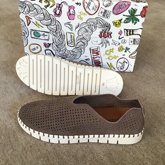 JEFFREY CAMPBELL Perforated Suede Slip On Shoes