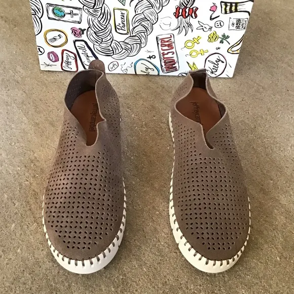 JEFFREY CAMPBELL Perforated Suede Slip On Shoes