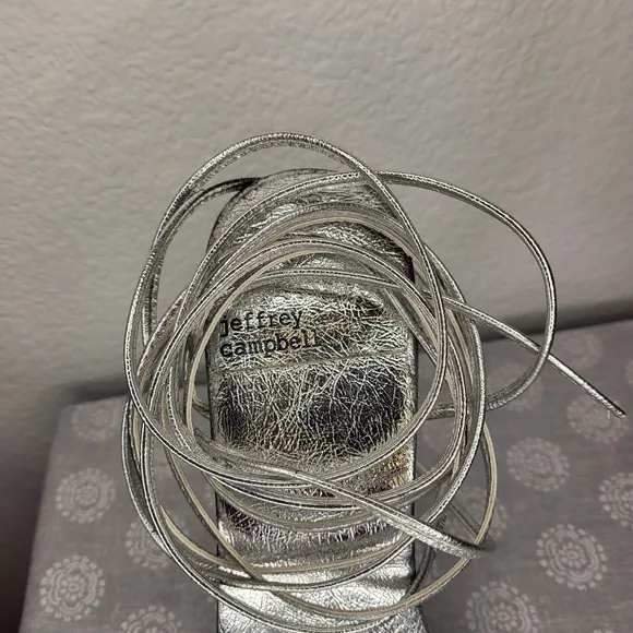 Jeffrey Campbell Primadonna Silver Platform with Clear Heel size 10