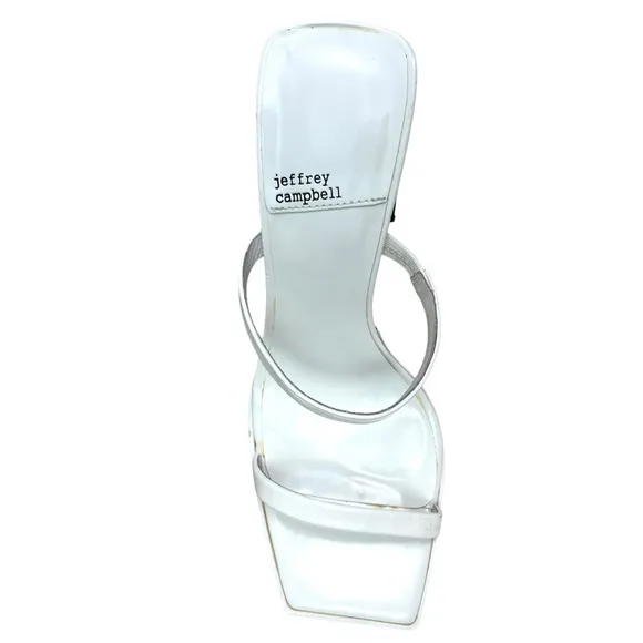 Jeffrey Campbell‎ Womens Platform Sandals Heel Hustler Slip On White Size 9