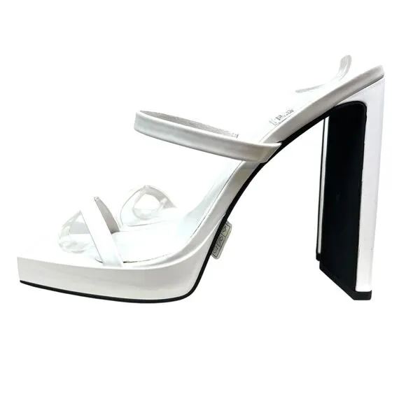 Jeffrey Campbell‎ Womens Platform Sandals Heel Hustler Slip On White Size 9