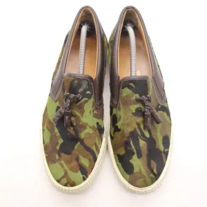 JIMMY CHOO &quot;Maddox&quot; Men's EU Size 46 Camouflage Tassel Slip-on Sneaker Shoes