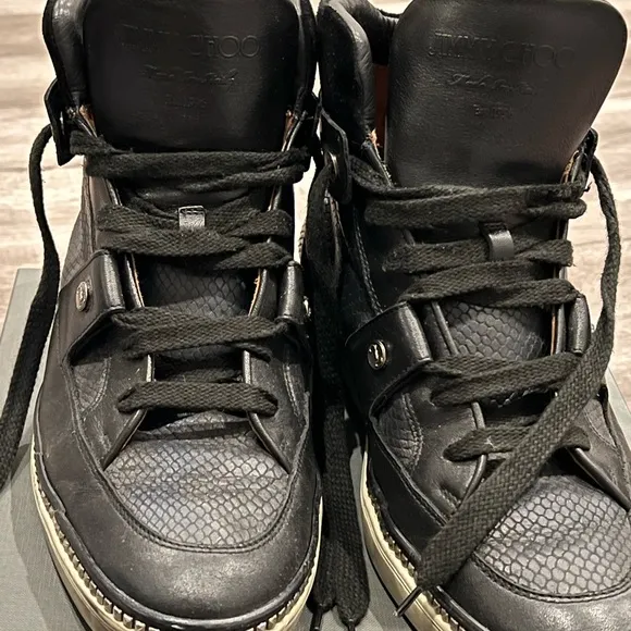 Jimmy Choo Black High-Top Sneakers