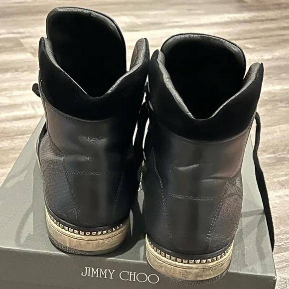 Jimmy Choo Black High-Top Sneakers