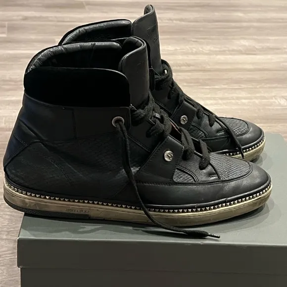 Jimmy Choo Black High-Top Sneakers