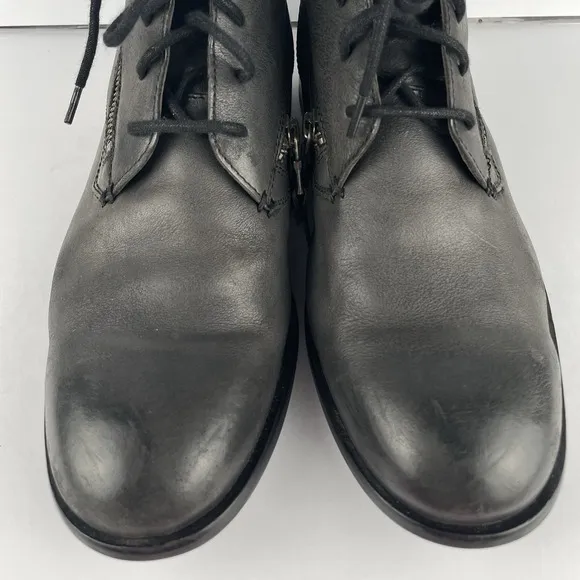 John Varvatos Chukka Leather Boots Dark Brown Zipper Ankle Lace Up Men's Size 8