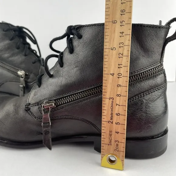 John Varvatos Chukka Leather Boots Dark Brown Zipper Ankle Lace Up Men's Size 8