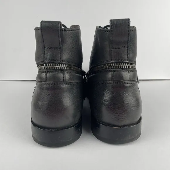 John Varvatos Chukka Leather Boots Dark Brown Zipper Ankle Lace Up Men's Size 8