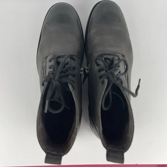 John Varvatos Chukka Leather Boots Dark Brown Zipper Ankle Lace Up Men's Size 8
