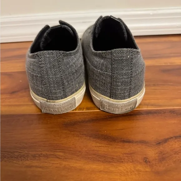 John Varvatos Gray and White Sneakers with Slip-On Design