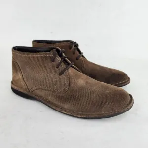 John Varvatos USA Men's Chukka Boots US 8 M Brown Suede Corduroy Plain Toe shoes