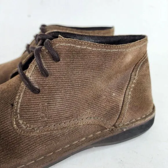 John Varvatos USA Men's Chukka Boots US 8 M Brown Suede Corduroy Plain Toe shoes