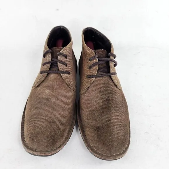 John Varvatos USA Men's Chukka Boots US 8 M Brown Suede Corduroy Plain Toe shoes