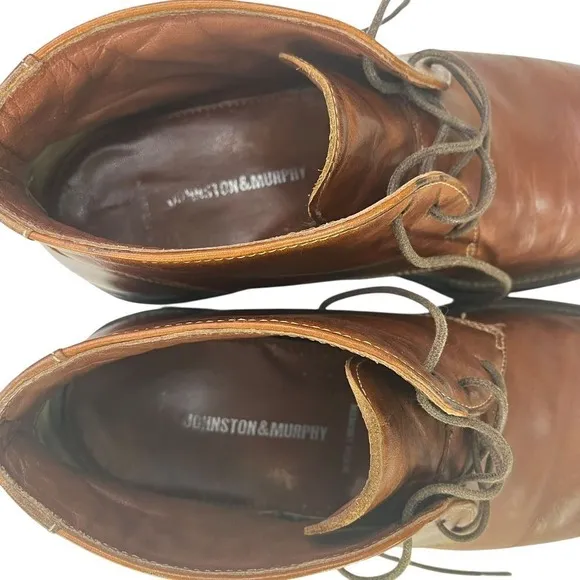 Johnston &amp; Murphy Boots Mens 10 Brown Leather Chukka Lace Up
