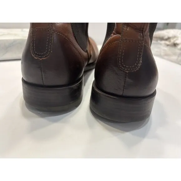 Johnston &amp; Murphy Chelsea Boots Brown leather Pull on 59-1238 Shoes Mens Sz 10 M