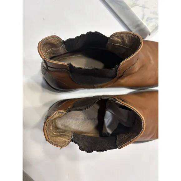 Johnston &amp; Murphy Chelsea Boots Brown leather Pull on 59-1238 Shoes Mens Sz 10 M